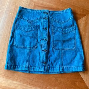Free People front button denim mini